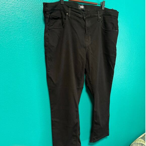 PAIGE Federal Slim Straight Black Shadow Stretch Pant Jean Men's 40 - Picture 3 of 10